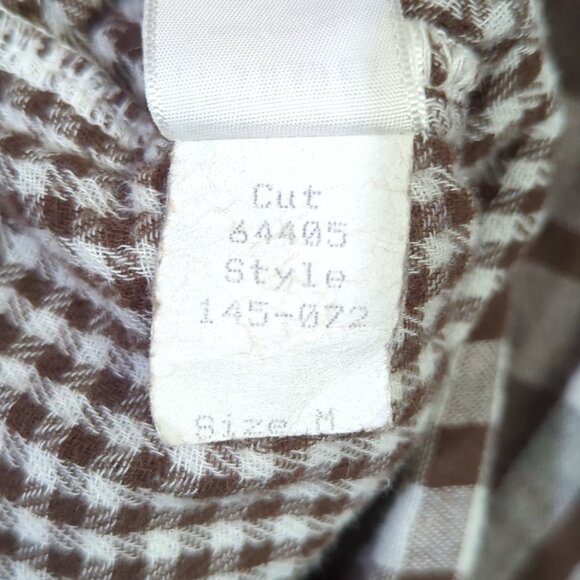 CP Shades Flann Shirt Women's M Brown Plaid Cotton Button Down Made In USA - Picture 10 of 11